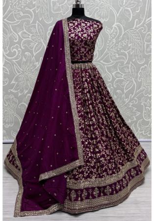 Picture of Pretty Rayon & Chiffon Purple Lehenga Choli