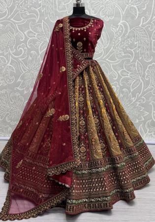 Picture of Elegant Chiffon Maroon Lehenga Choli