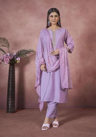 Picture of Comely Silk Rosy Brown Readymade Salwar Kameez