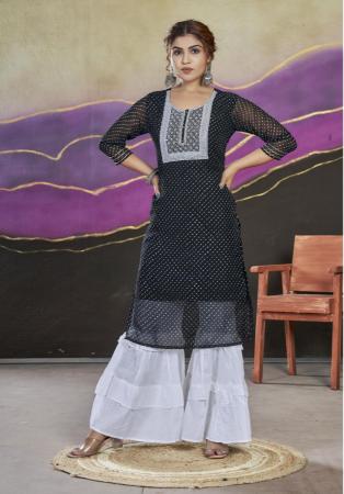 Picture of Enticing Georgette Black Kurtis & Tunic