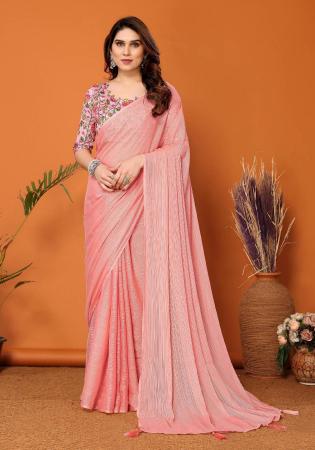 Picture of Well Formed Silk Pale Violet Red Saree