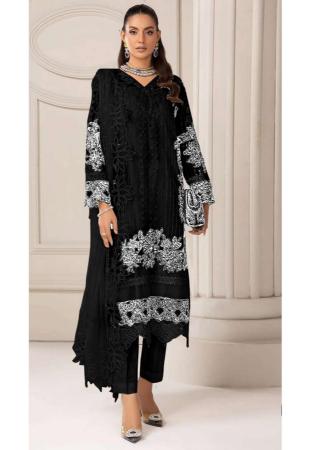 Picture of Shapely Georgette Black Straight Cut Salwar Kameez