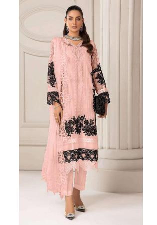 Picture of Marvelous Georgette Pink Straight Cut Salwar Kameez