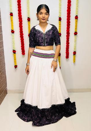 Picture of Gorgeous Rayon & Silk White Readymade Lehenga Choli