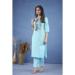 Picture of Cotton & Silk Pale Turquoise Kurtis And Tunic