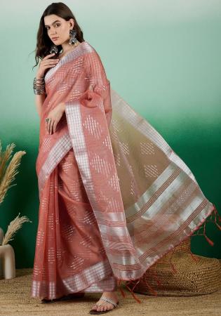 Picture of Superb Organza Coral Saree