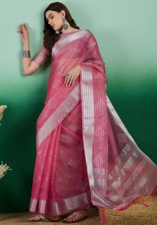 Picture of Well Formed Organza Rosy Brown Saree