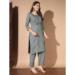 Picture of Shapely Cotton Slate Grey Readymade Salwar Kameez