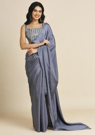 Picture of Sublime Silk Slate Grey Saree