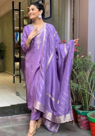 Picture of Splendid Georgette Medium Purple Kurtis & Tunic