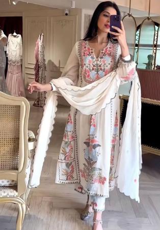 Picture of Sublime Georgette Off White Kurtis & Tunic