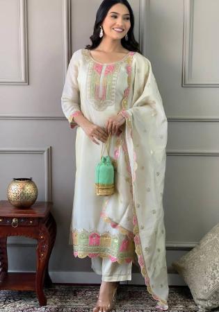 Picture of Good Looking Georgette Off White Kurtis & Tunic