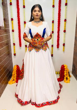 Picture of Graceful Cotton & Silk White Lehenga Choli