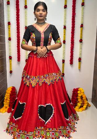 Picture of Marvelous Cotton & Silk Red Lehenga Choli