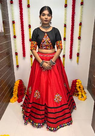 Picture of Statuesque Cotton & Silk Red Lehenga Choli