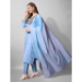 Picture of Pleasing Cotton Steel Blue Readymade Salwar Kameez