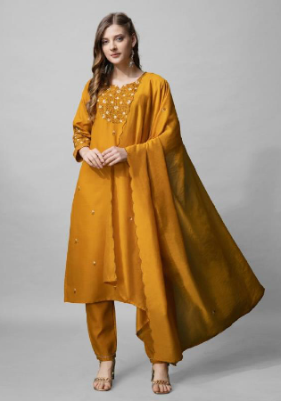 Picture of Graceful Cotton Golden Rod Readymade Salwar Kameez