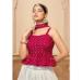 Picture of Good Looking Georgette White & Deep Pink Lehenga Choli