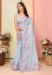 Picture of Delightful Silk & Organza Light Steel Blue Saree