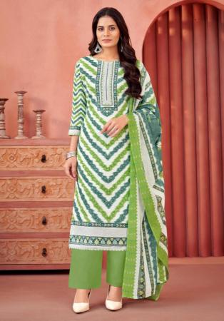 Picture of Beauteous Cotton Dark Khaki Straight Cut Salwar Kameez