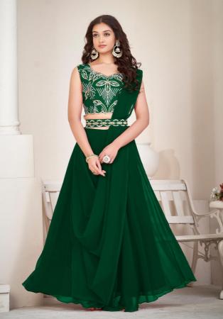 Picture of Sublime Silk Dark Green Lehenga Choli