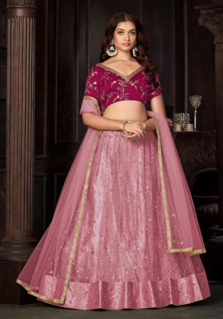 Picture of Stunning Silk Rosy Brown Lehenga Choli