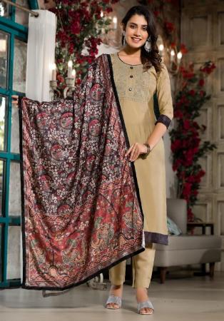 Picture of Classy Silk Golden Rod Readymade Salwar Kameez