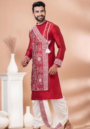 Picture of Fine Chiffon Fire Brick Kurtas