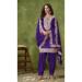 Picture of Ravishing Silk Purple Straight Cut Salwar Kameez