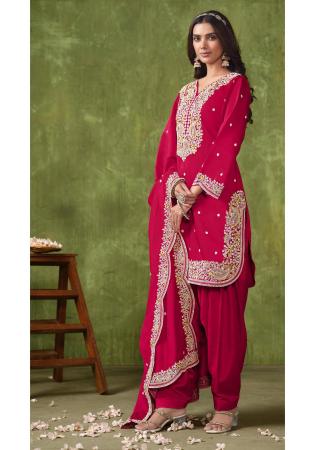 Picture of Resplendent Silk Light Pink Straight Cut Salwar Kameez