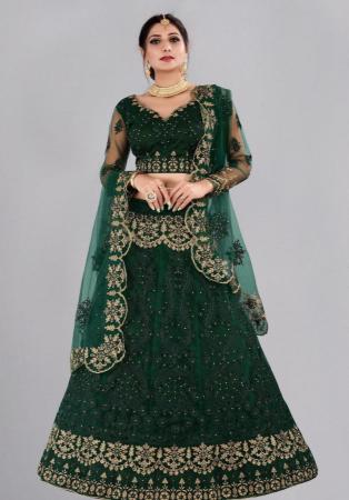 Picture of Alluring Net Sea Green Lehenga Choli