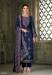 Picture of Chiffon Dark Slate Grey Straight Cut Salwar Kameez