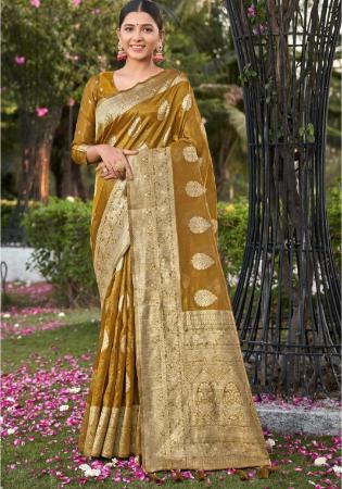 Picture of Gorgeous Silk Saddle Brown Saree