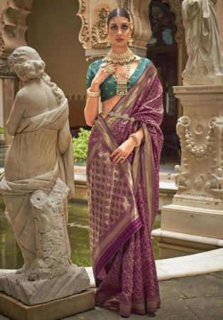 Picture of Exquisite Silk Dark Violet Saree