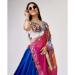 Picture of Rayon & Georgette & Silk Navy Blue,White Lehenga Choli