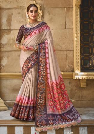 Picture of Good Looking Satin & Silk Beige Saree