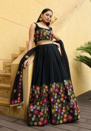 Picture of Enticing Georgette Black Lehenga Choli