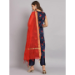 Picture of Cotton & Silk Navy Blue Readymade Salwar Kameez