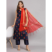 Picture of Cotton & Silk Navy Blue Readymade Salwar Kameez