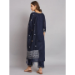 Picture of Cotton & Silk Navy Blue Readymade Salwar Kameez