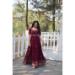 Picture of Well Formed Georgette Dark Magenta Readymade Gown