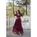 Picture of Well Formed Georgette Dark Magenta Readymade Gown