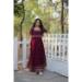 Picture of Well Formed Georgette Dark Magenta Readymade Gown