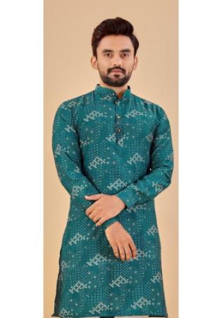 Picture of Splendid Cotton Teal Kurtas