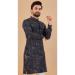 Picture of Good Looking Cotton Navy Blue Kurtas