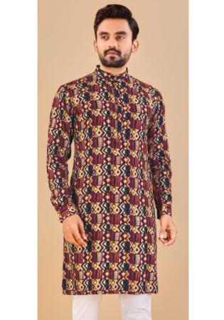 Picture of Good Looking Cotton Brown Kurtas