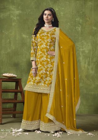 Picture of Gorgeous Silk Olive Straight Cut Salwar Kameez