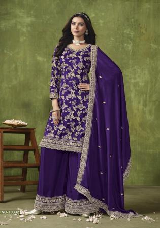 Picture of Silk Midnight Blue Straight Cut Salwar Kameez