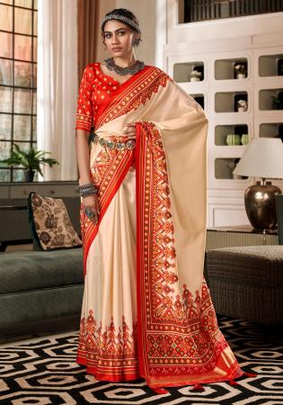 Picture of Shapely Silk Beige Saree