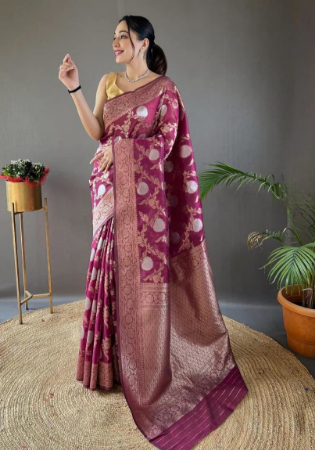 Picture of Graceful Silk Purple Saree